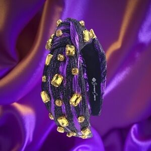 Brianna Cannon Purple & Black headband W Crystal Stunning/ Classy/ Elegant NWT